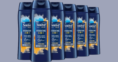 Suave Men Moisturizing Body face and hair wash pack of 6