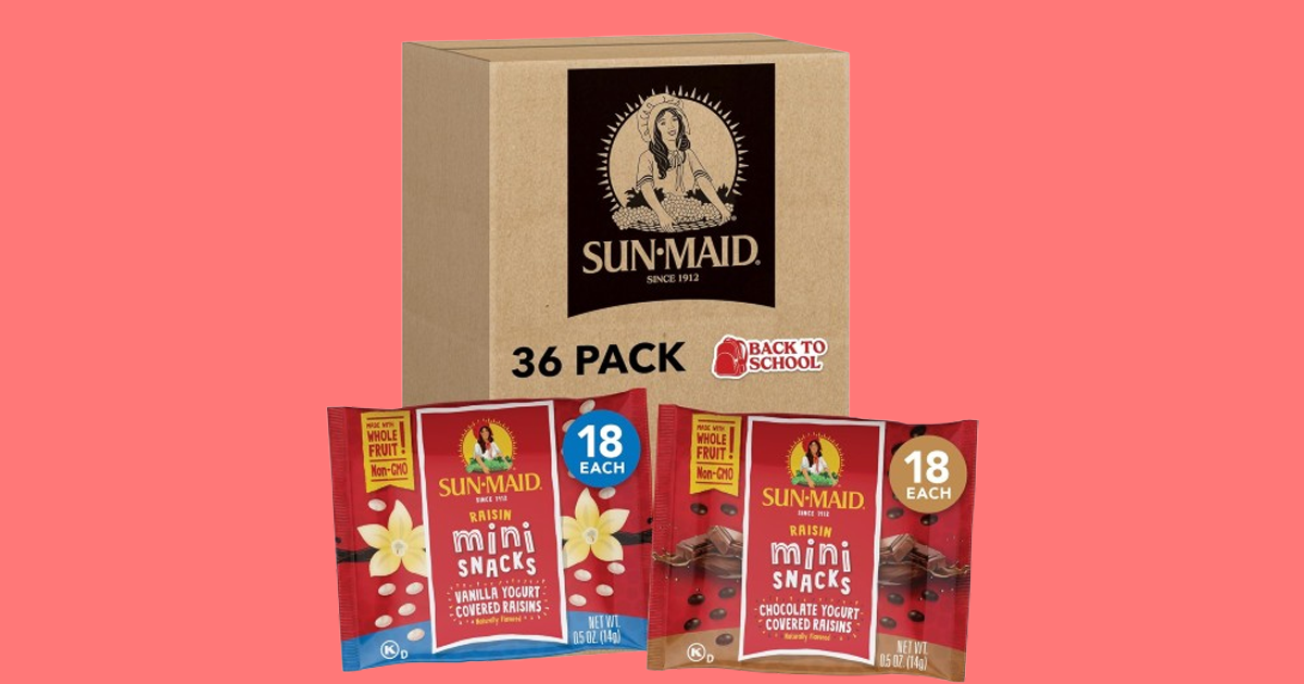 Sun maid vanilla and chocolate yogurt coated raisins variety pack