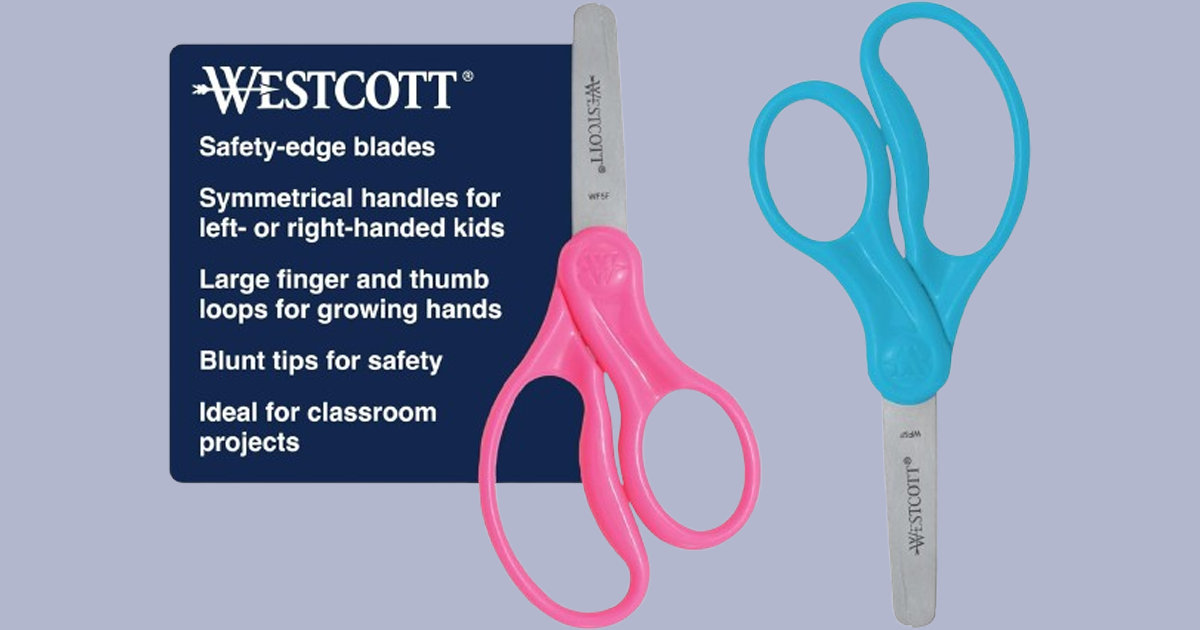 Westcott 5 inch hard handle kids scissors 2 pack