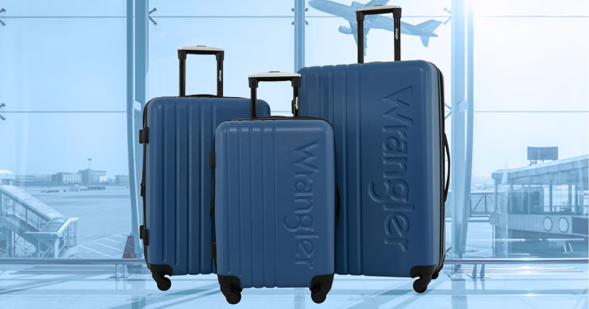 Wrangler Quest Luggage Set Vallarta Blue 3 Piece Set