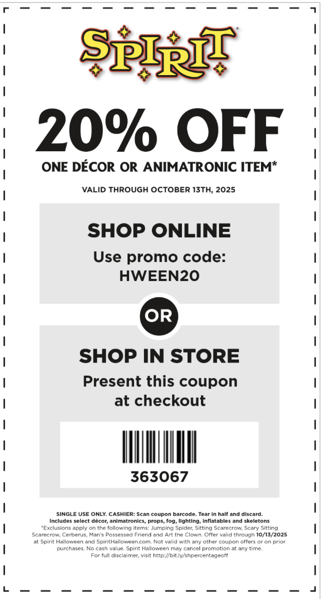 Spirit Halloween Coupon