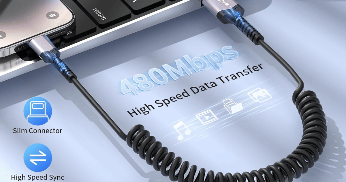 Coiled Lightning Cable