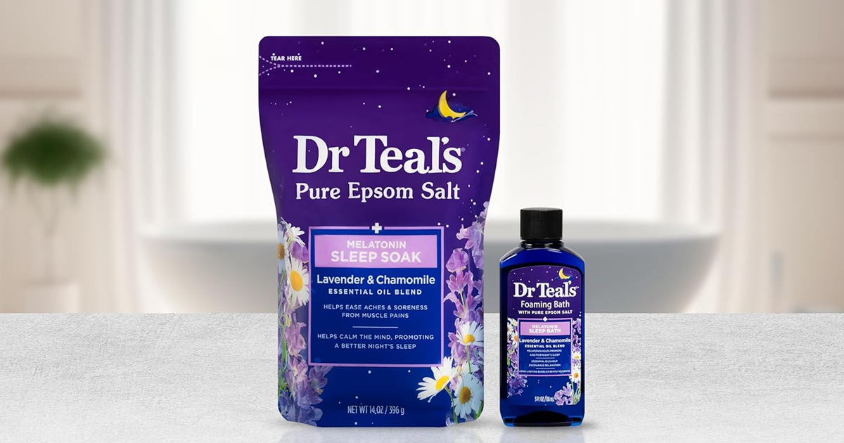 Dr Teals Melatonin and oil blend epsom salt and bath sampler set