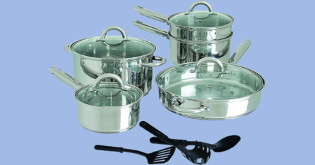 Gibson Home Abruzzo Stainless Steel 12 Piece Cookware Set