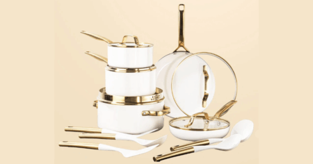 GothamSteelModernCollection15PieceCeramicNonstickCookwareSet