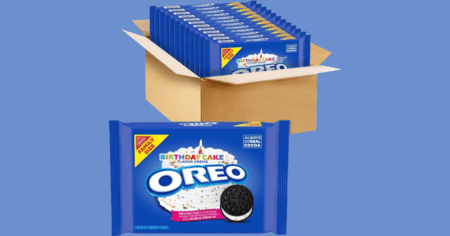Oreo Birthday Cake Creme Chocolate Sandwich Cookies 12 packs