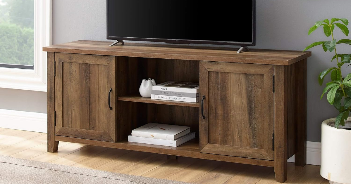 Walker Edison Buren Classic Grooved Door tv stand