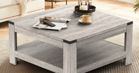 Zara Square Coffee Table With 2 tier Storage Shelves