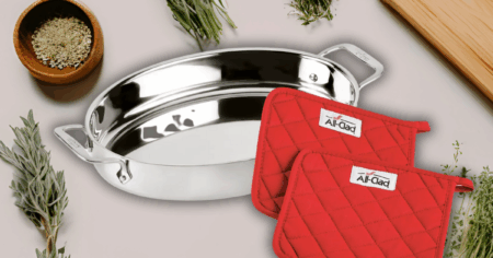 All Clad Stainless Steel 15 Oval Baker Pot Holder Set