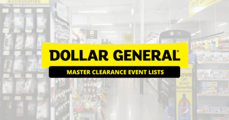 Dollar General Master Clearance Event List Mobile View