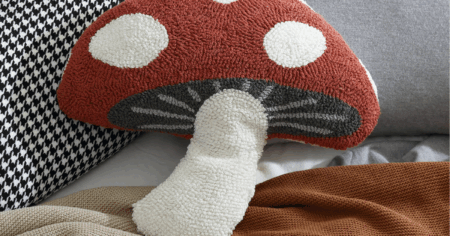 mushroom throw pillow