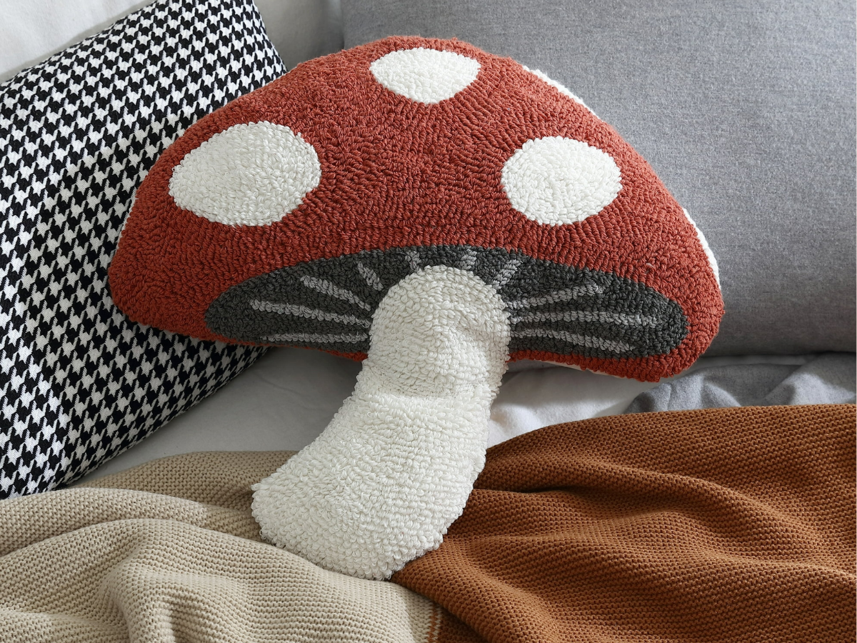 mushroom throw pillow