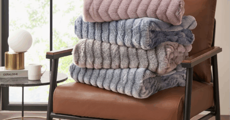 Hotel Suite Micromink Sherpa Reversible Throw Blanket