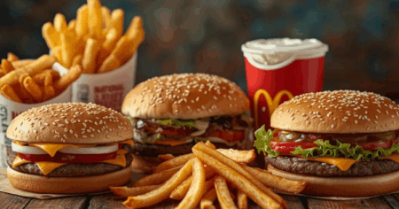 Naitonal Fast Food Day Burger Fries Drink More