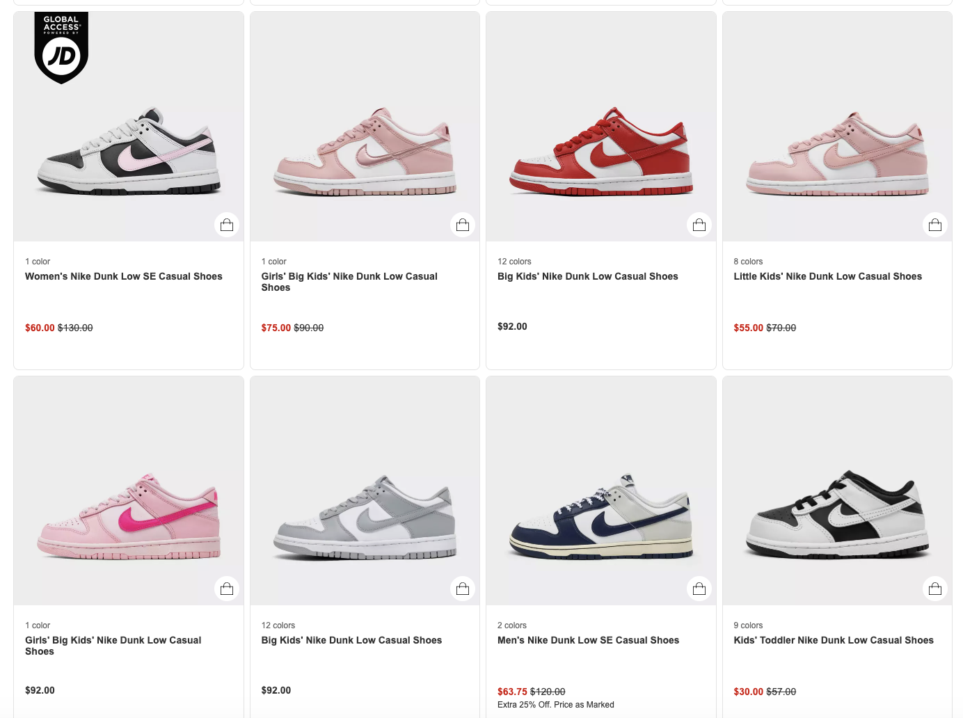 nike sale finish line