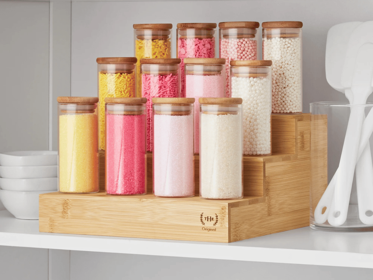 The Home Edit Bamboo Risers 1