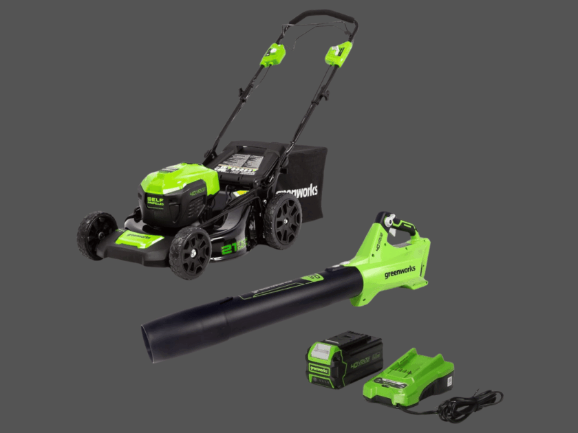 Greenworks Mower and Blower Greenworks Mower and Blower