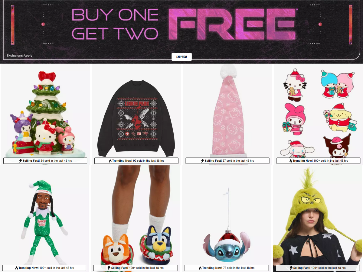 Hot Topic Buy 1 Get Two Free