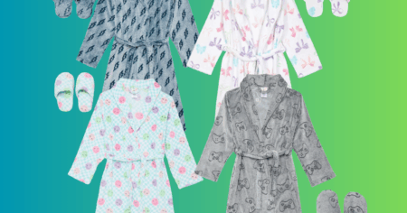 boys and girl robe and slippers sets