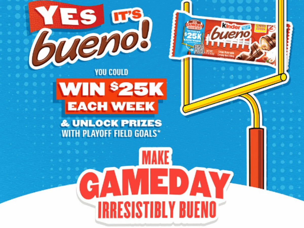 The “Kinder Bueno Game Day” Sweepstakes! 6,500 WINNERS!