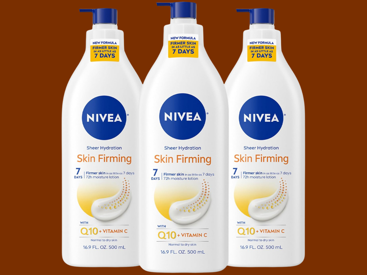 NIVEA Sheer Hydration Skin Firming Body Lotion with Q10 and Vitamin C 72 Hour Body Moisturizer for Normal to Dry Skin 16 9 Fl Oz Pump Bottle Pack of 3 skin firming lotion