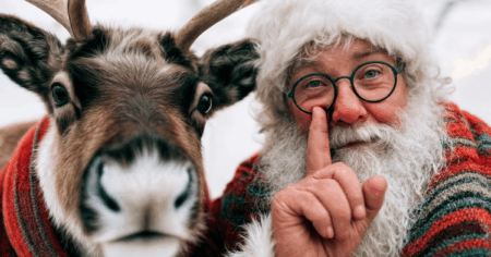 Santa with a Reindeer