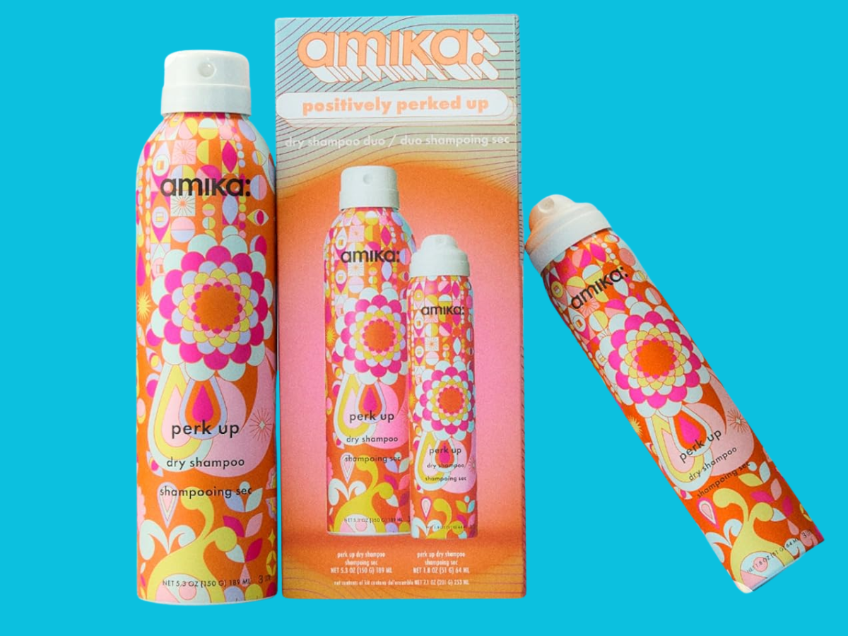amika positively perked up dry shampoo duo gift set for refreshing hair between wash days dry shampoo spray