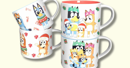 bluey holiday mugs
