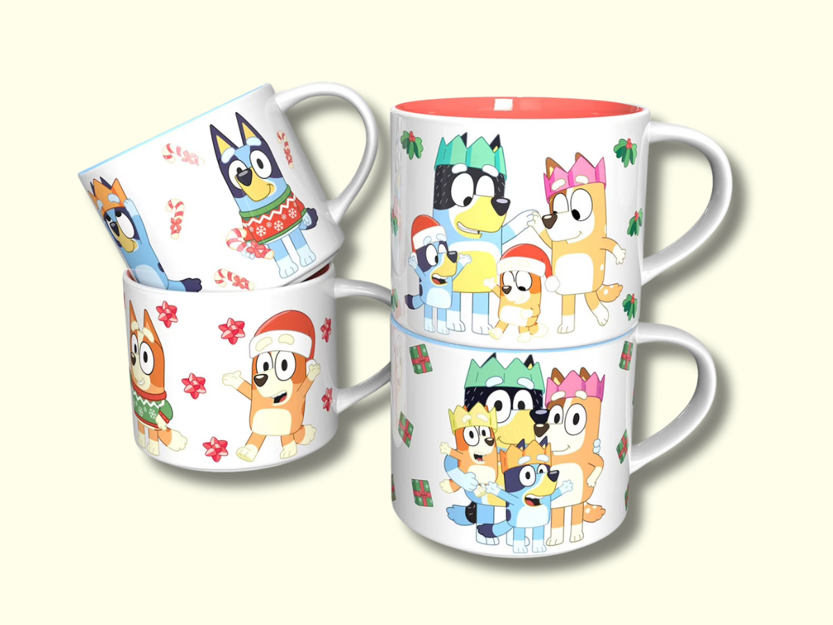 bluey holiday mugs