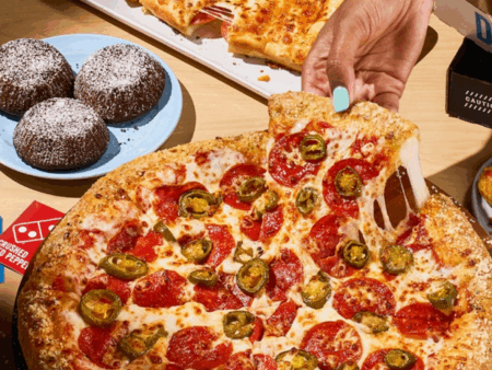 dominos large pizza + lava cakes