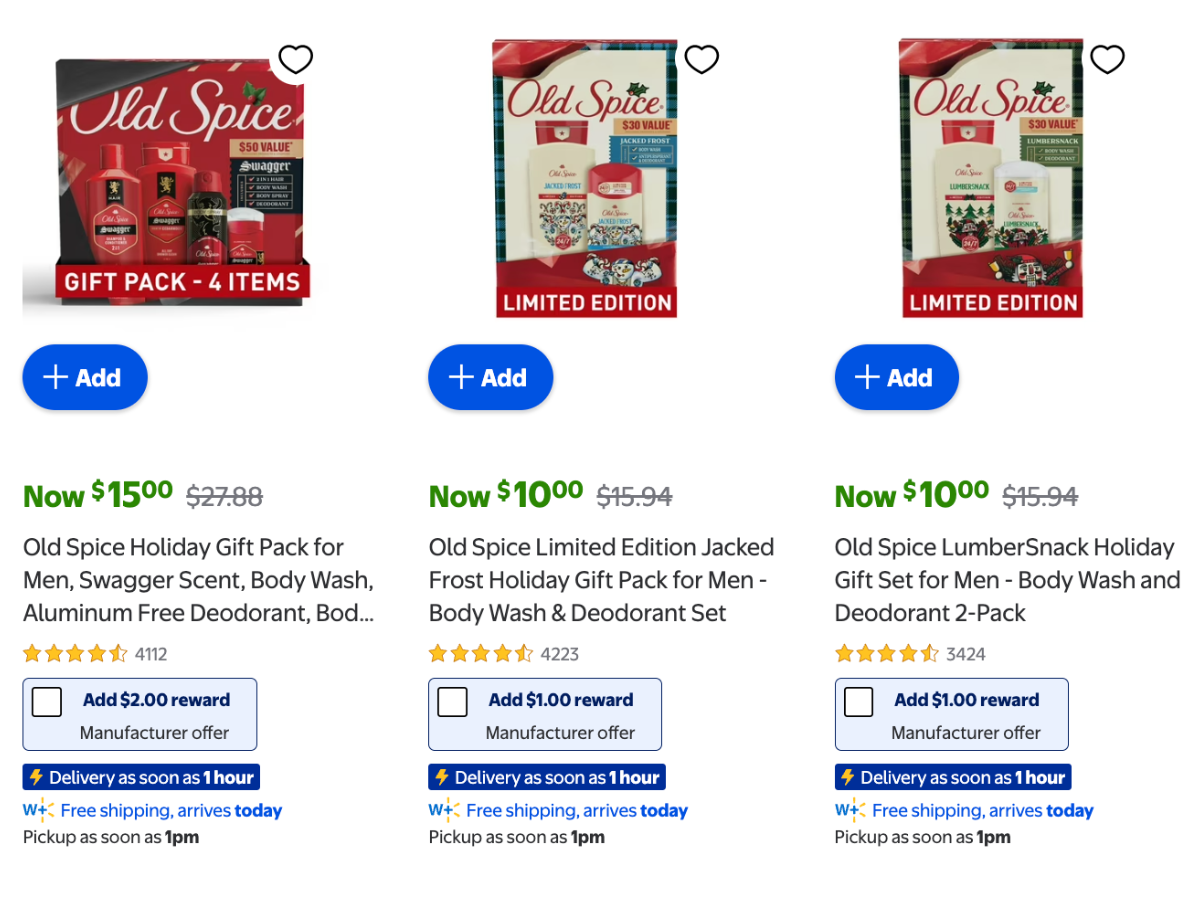 mens old spice gift sets extra walmart cash