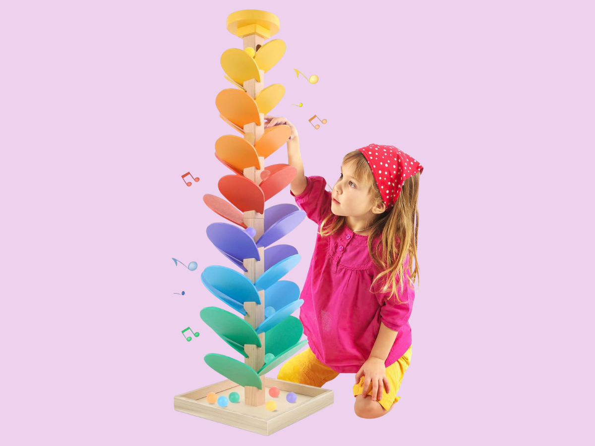 wooden marble run