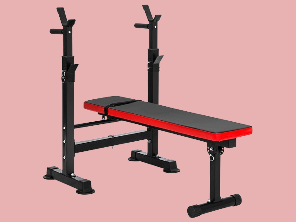 BalanceFrom LX400 Adjustable Olympic Workout Bench with Squat Rack