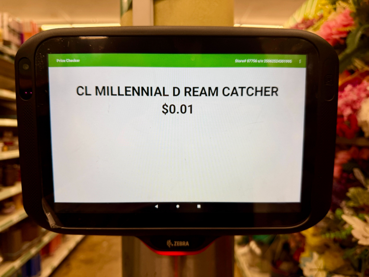 Dollar Tree Price Checker Showing a Penny Item Dollar Tree Price Checker Showing a Penny Item