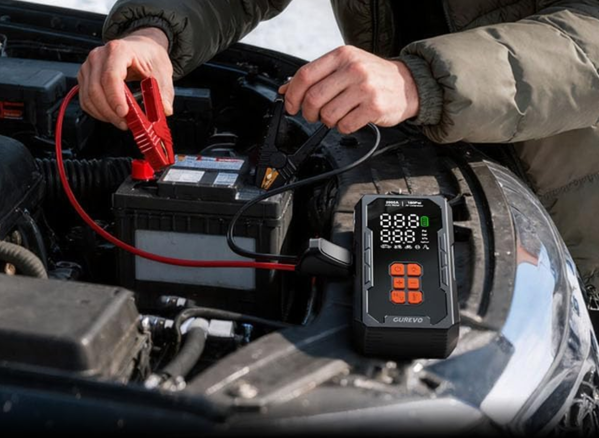 Gurevo 2000A Jump Starter with Air Compressor