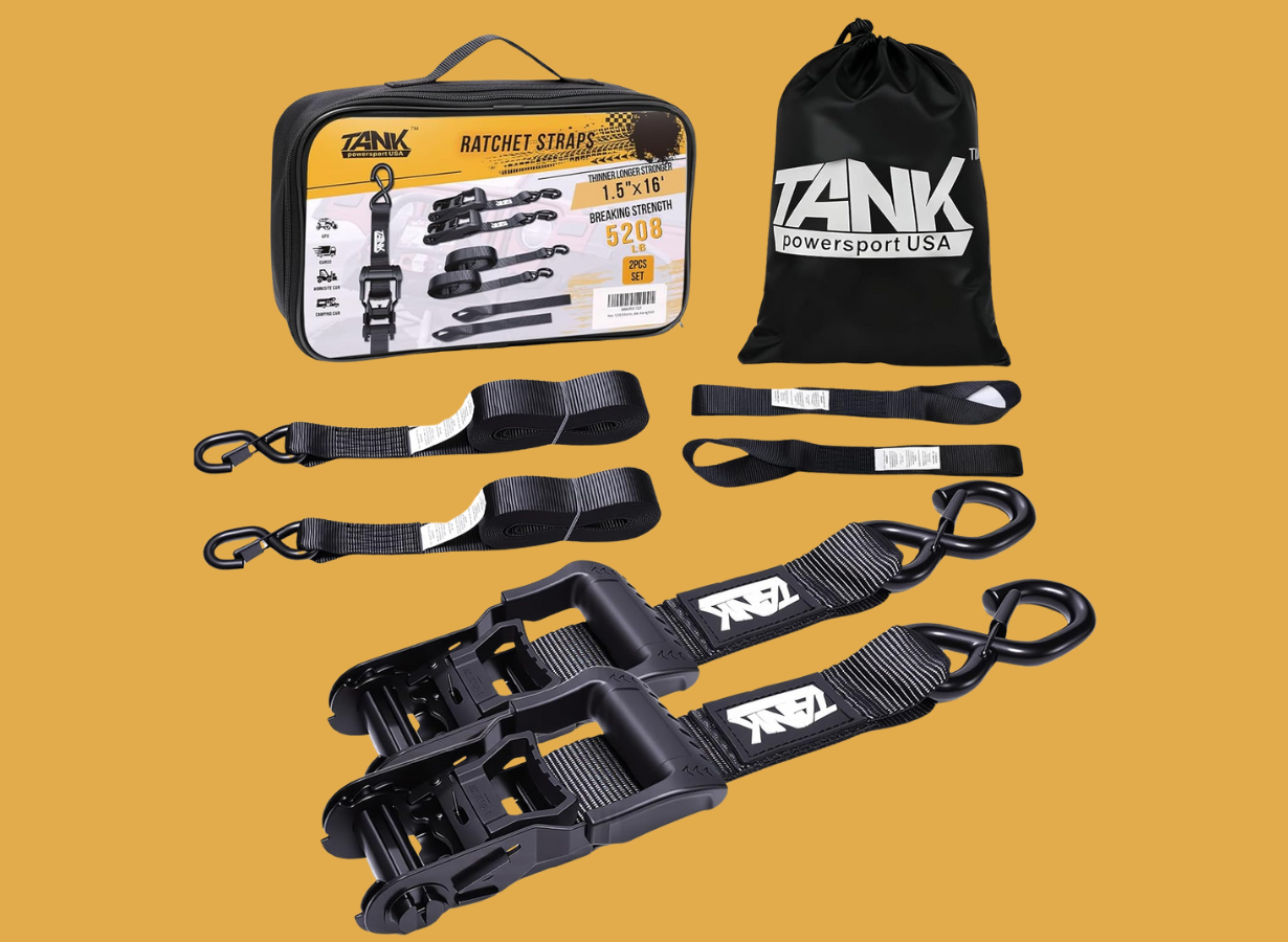 TANK powersport USA 5208LB Ratchet Straps 2 Pack