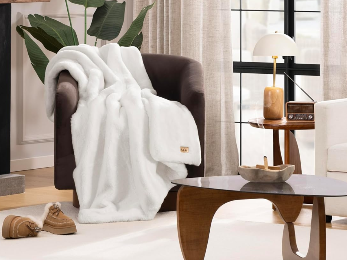 UGG Euphoria Faux Fur Throw white ugg blanket