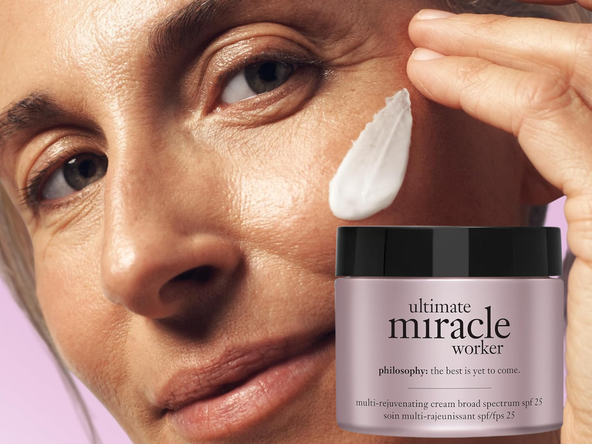 philosophy ultimate miracle worker multi rejuvenating face moisturizer cream + spf 30 with encapsulated retinol delivers firmer youthful looking & radiant skin without irritation 2 fl oz A powerful yet gentle anti-aging moisturizer formulated with encapsulated retinol and spf 30 that deliver firmer, youthful looking and radiant skin - without irritation.