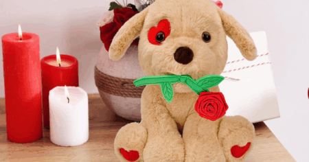 Valentine Plush Dog