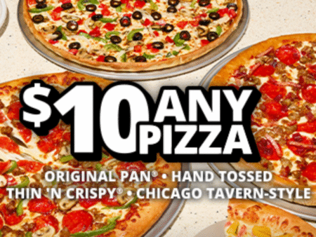 $10 Any Large Pizza (Up to 5 Toppings) at Pizza Hut