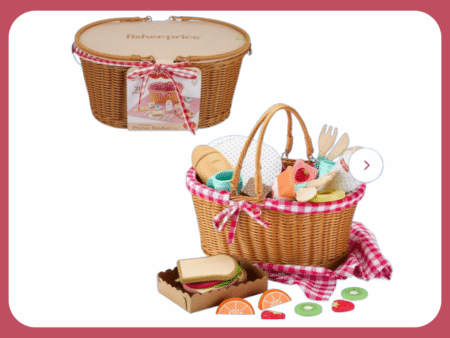 Fisher Price Wooden Pretend Play Picnic Basket