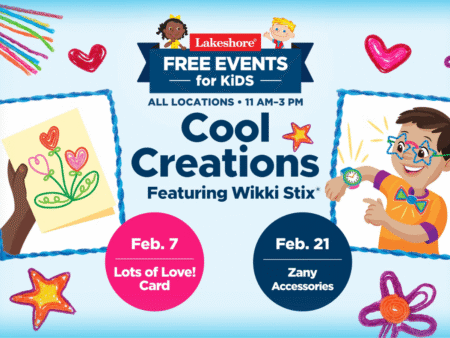 Free Events for Kids at Lakeshore Locations on Feb 7th & 21st from 11am 3pm