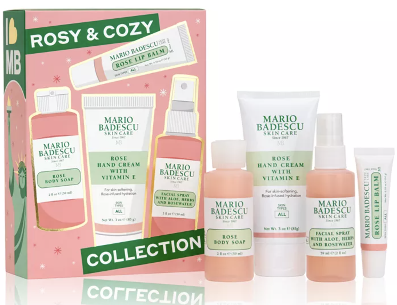 Mario Badescu 4 Pc Rosy & Cozy Set