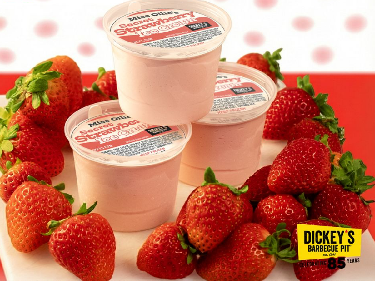 Miss Ollie's Secret Strawberry Ice Cream cup at Dickey's BBQ Pit