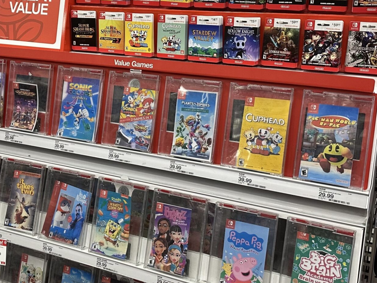 Nintendo Switch Games on shelf