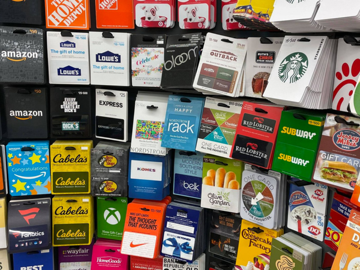 Wall of Gift Cards Wall of Gift Cards