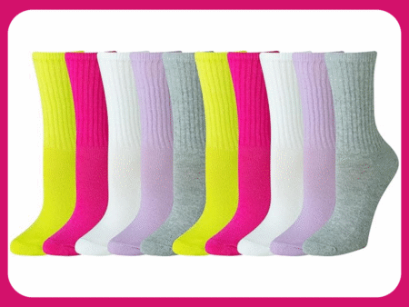 Amazon Essentials Women's Cotton Crew Socks 10 Pack