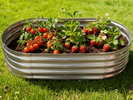 HGD Raised Garden Bed Kit Oval Galvanized Metal 2 Pack