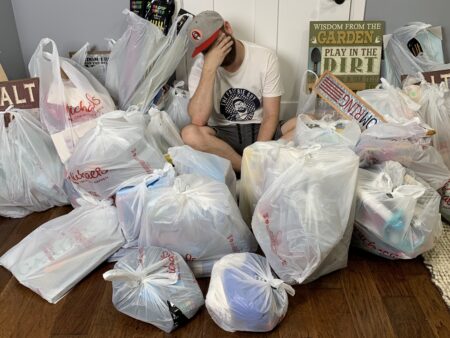 Kendall with Bags of stuff