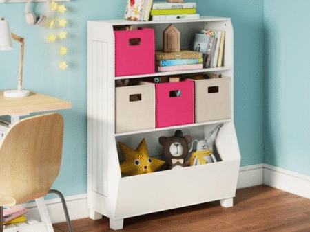 RiverRidge Kids Bookshelf with Storage Bins